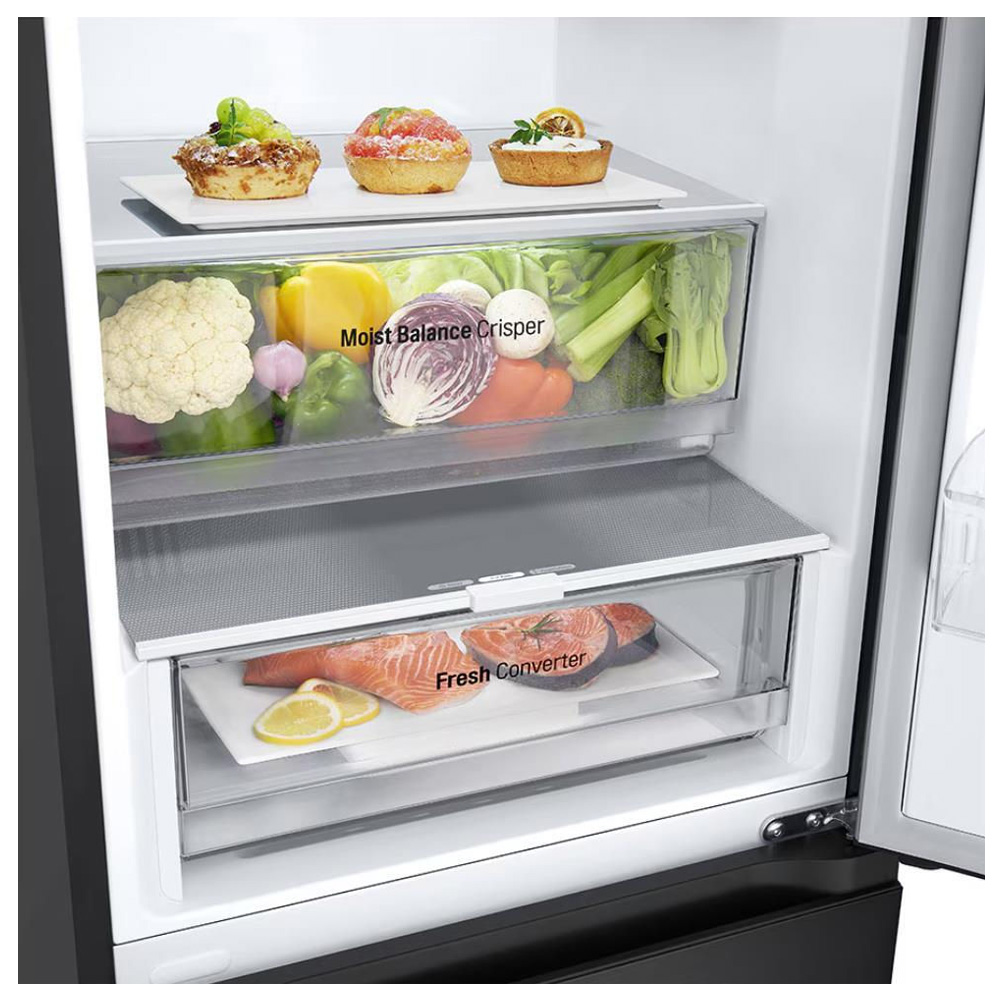 Frigider cu doua usi LG GBV3100EEP / 344 l / 186 cm / E / Negru photo 8