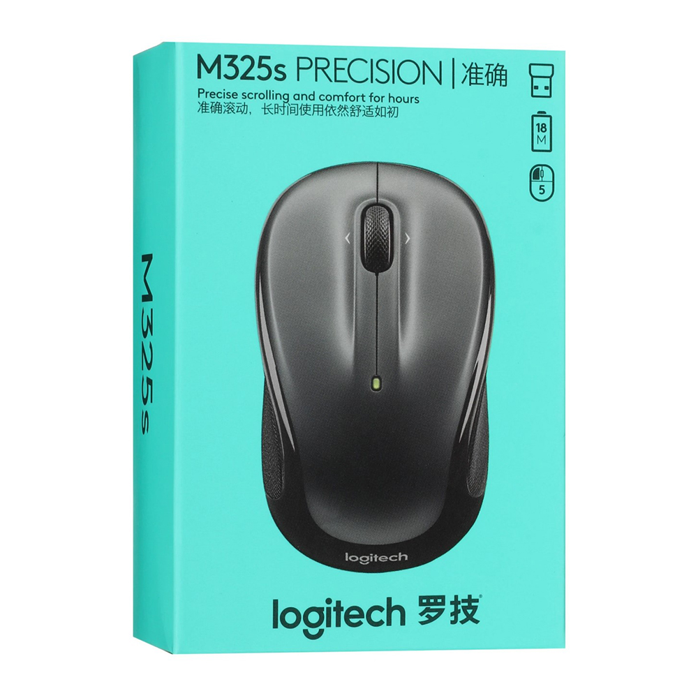 Беспроводная мышь Logitech M325s Серый с черным / Оптическая / Серый с черным photo 7