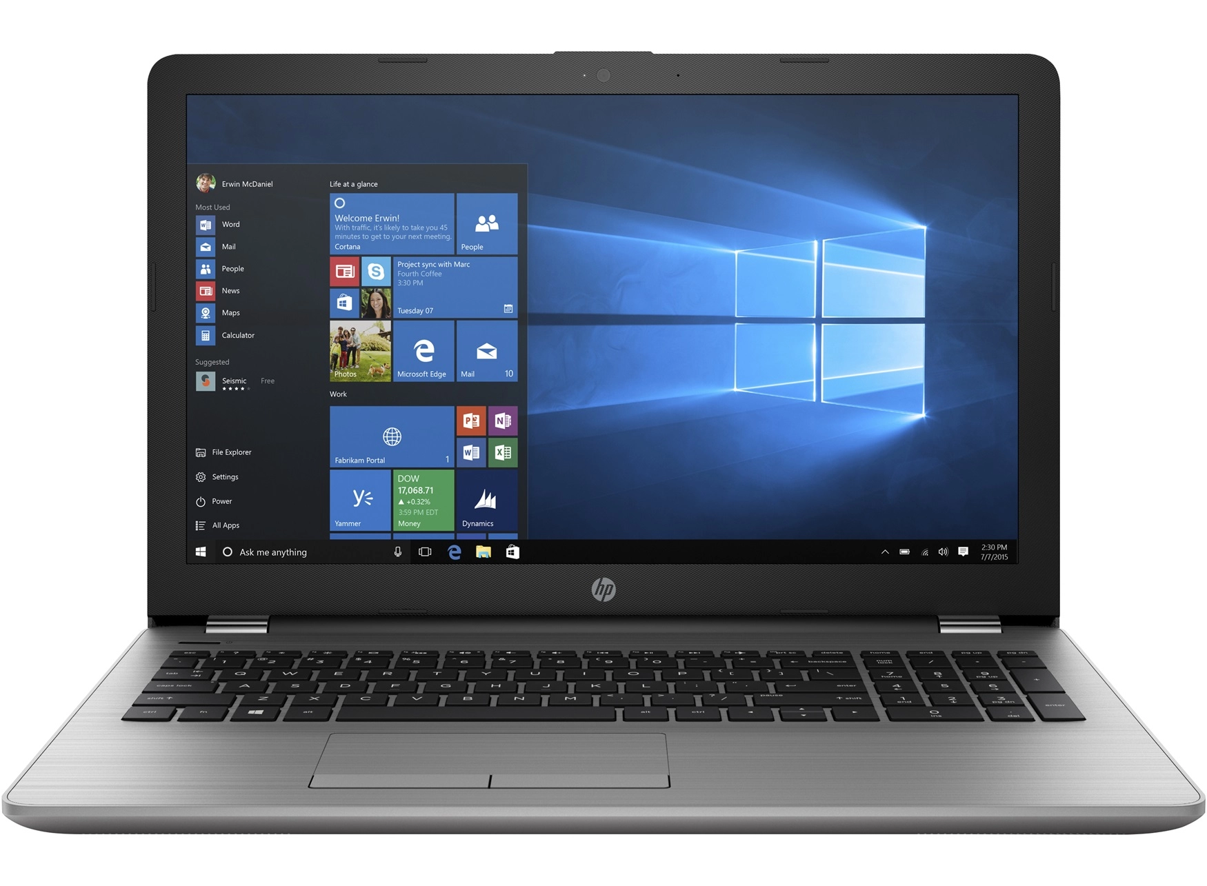 Laptop HP 250 G6 i3-6006U/4/128 SSD, 4 GB, DOS, Negru