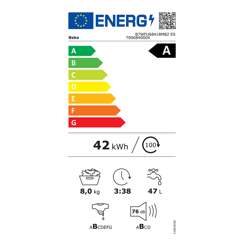 Стиральная машина Beko B7WFU68418MB2ES 8 кг / 1400 об/мин / A / Cерый photo 6