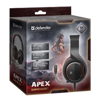 Căști Defender Apex Negru cu rosu Cu fir / Gaming / Negru cu rosu photo 9