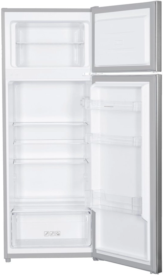 Холодильник с верхней морозильной камерой Heinner HFH2206SF+, 205 л, 143 см, F (A+), Серебристый
