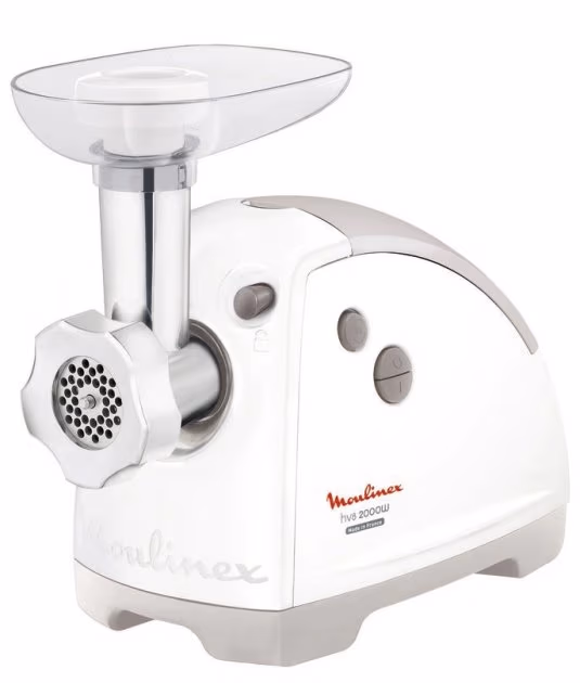 Tocator carne cu cilindru rotativ Moulinex ME626TXF2, 2.6 kg/min, 2000 W, Alb 