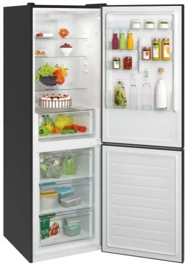 Холодильник с нижней морозильной камерой Candy CCE3T618FB, 342 л, 185 см, F (A+), Черный
