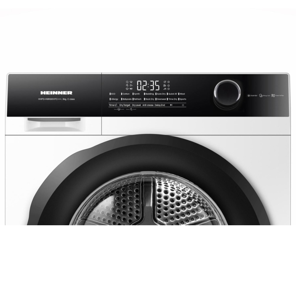Masina de uscat rufe Heinner HHPD-HMK90IVFC++ / 9 kg / C / Alb photo 5