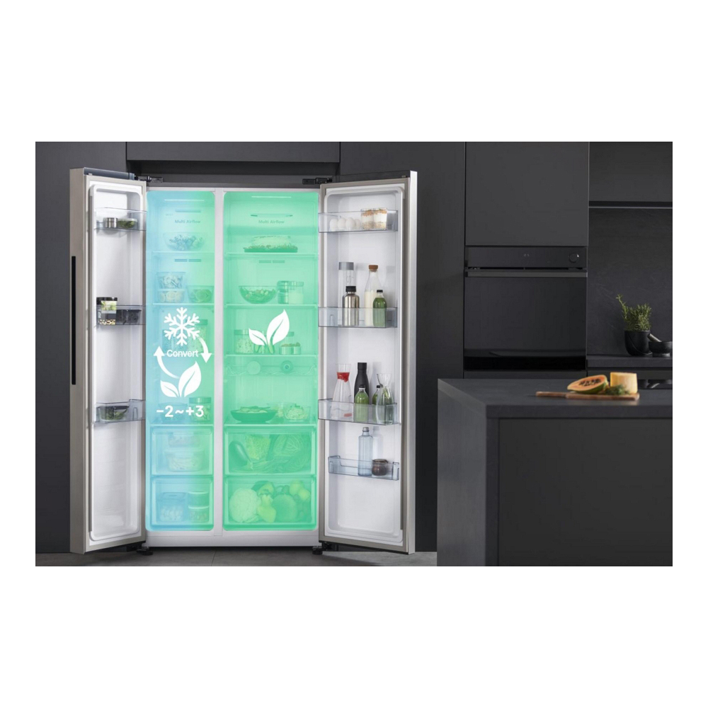 Frigider Side-by-Side Hisense RS711N4AFE / 547 l / 178.6 cm / G / Negru photo 2