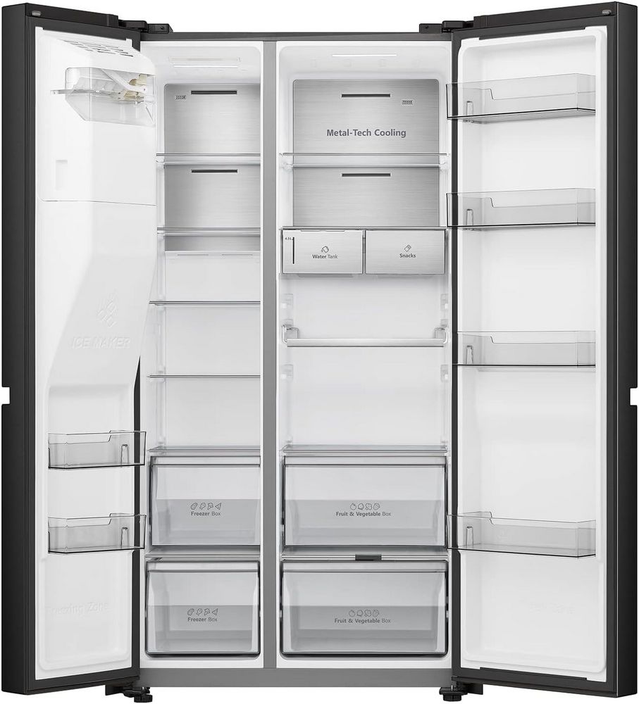 Frigider Side-by-Side Hisense RS818N4TFE / 632 l / 179 cm / E / Negru photo 6