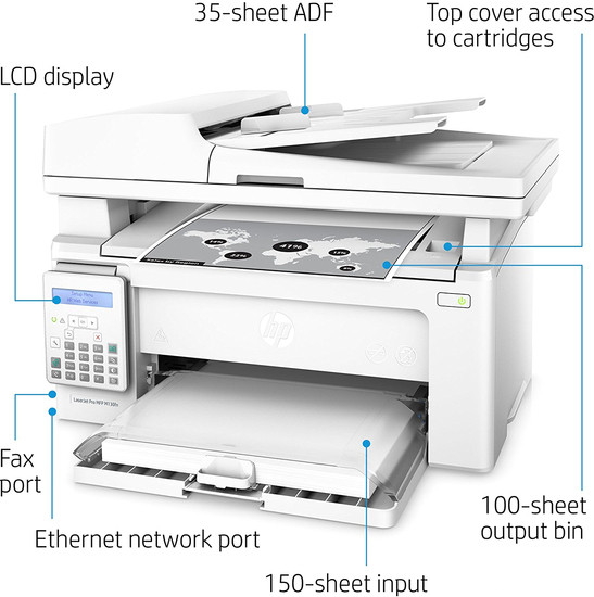 МФУ лазерный HP LaserJet Pro MFP M130fn Fax photo 3