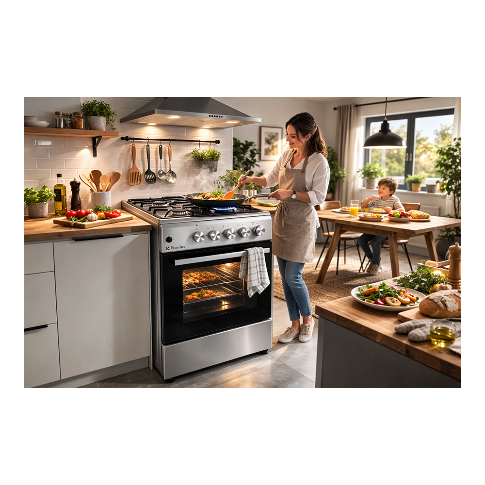 Газовая плита Eurolux KLG5640IFX / 4 конфорок / 50 см / Нержавеющая сталь photo 4