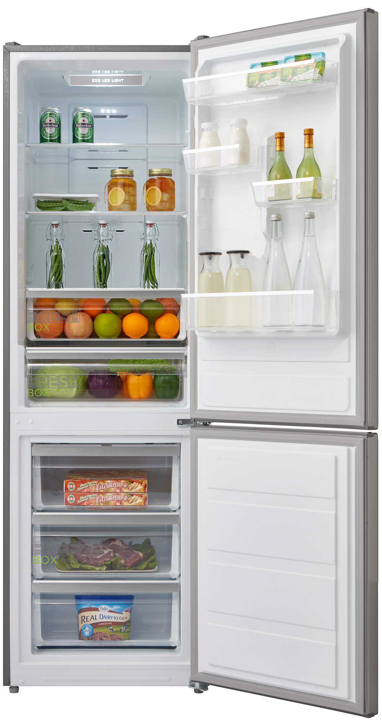 Frigider cu doua usi Midea SB 190 NF X / 295 l / 188 cm / A+  photo 5