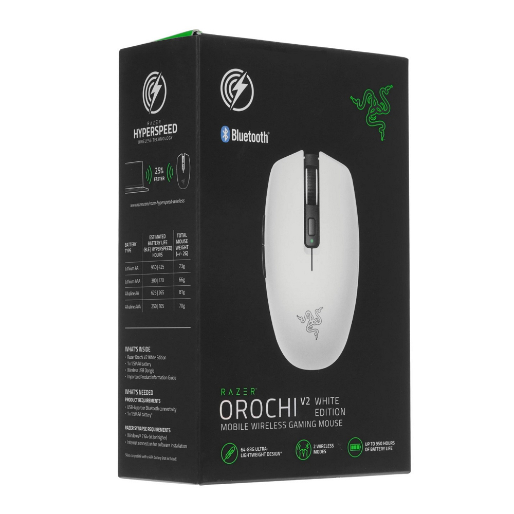 Mouse fara fir Razer Orochi V2 Alb cu negru / Optic / Alb cu negru photo 7