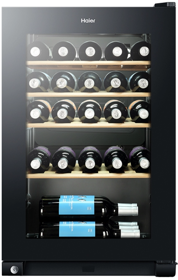 Frigider de vin Haier FWC30GA, 30 sticle, 82 cm, A, Negru