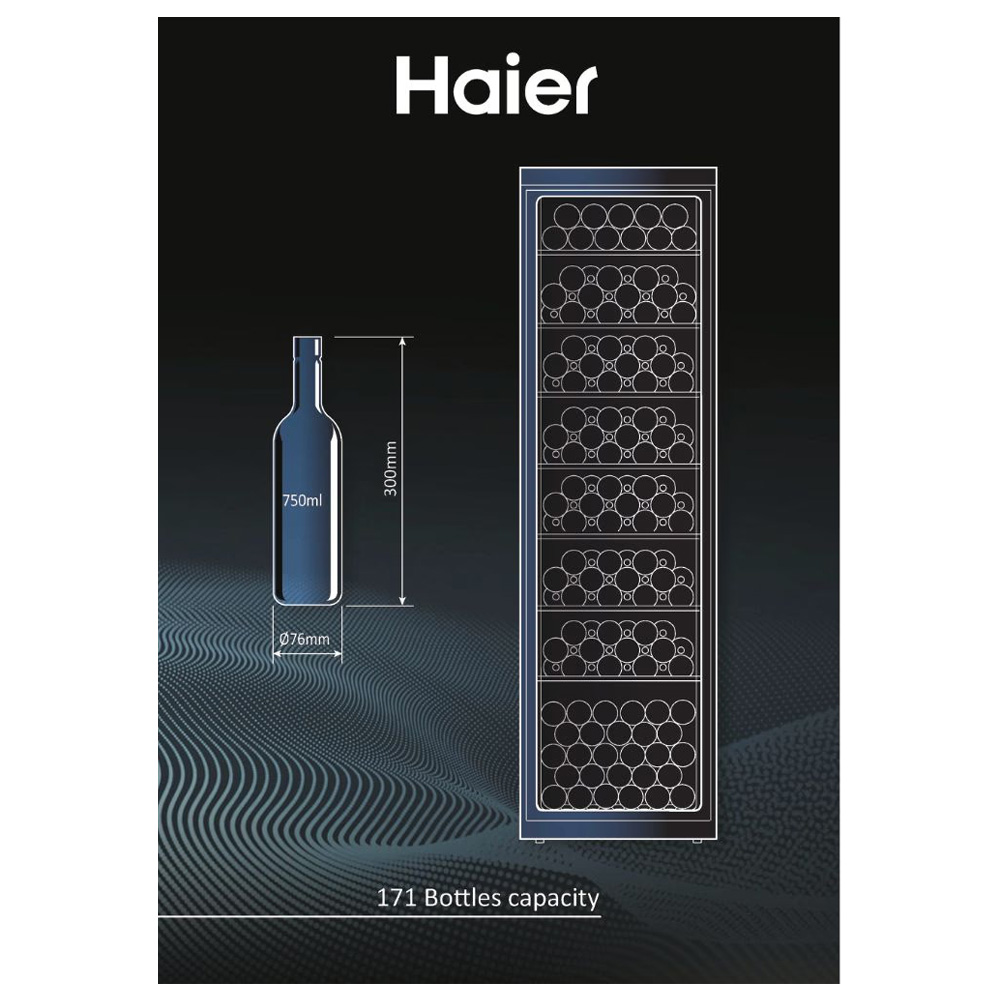 Frigider de vin Haier WS171GA / 166 sticle / 185 cm / G / Negru photo 4