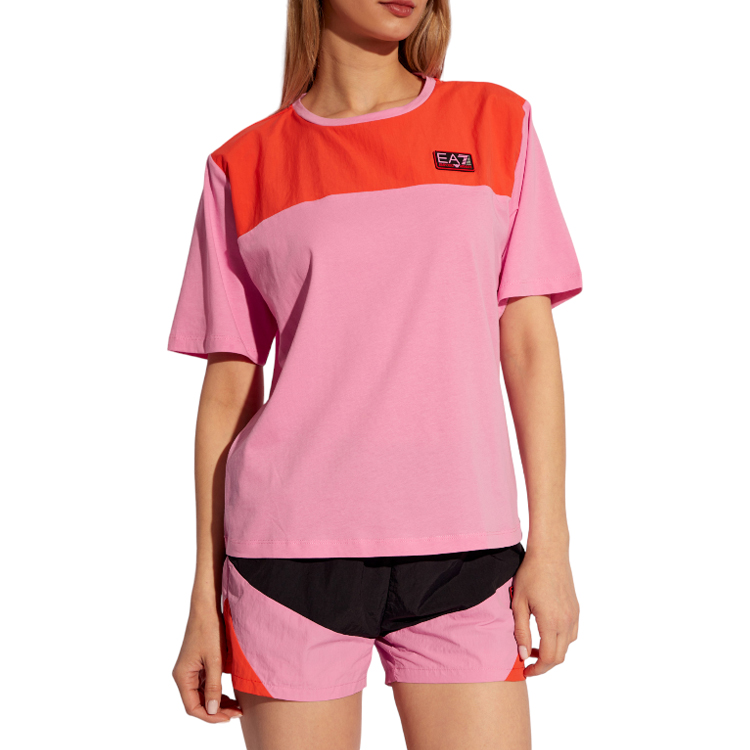 Tricou EA7 EMPORIO ARMANI T-SHIRT XXS Roz-rosu Femei photo 4