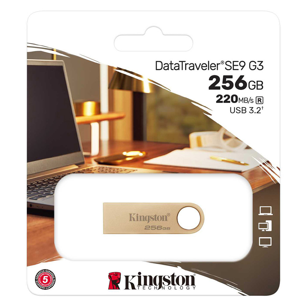 USB Флэш Kingston DataTraveler SE9 G3 256Gb Gold photo 7