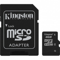 Карта памяти MicroSD Kingston 4GB SDHC Clas 4+SD adapter thumbnav 1