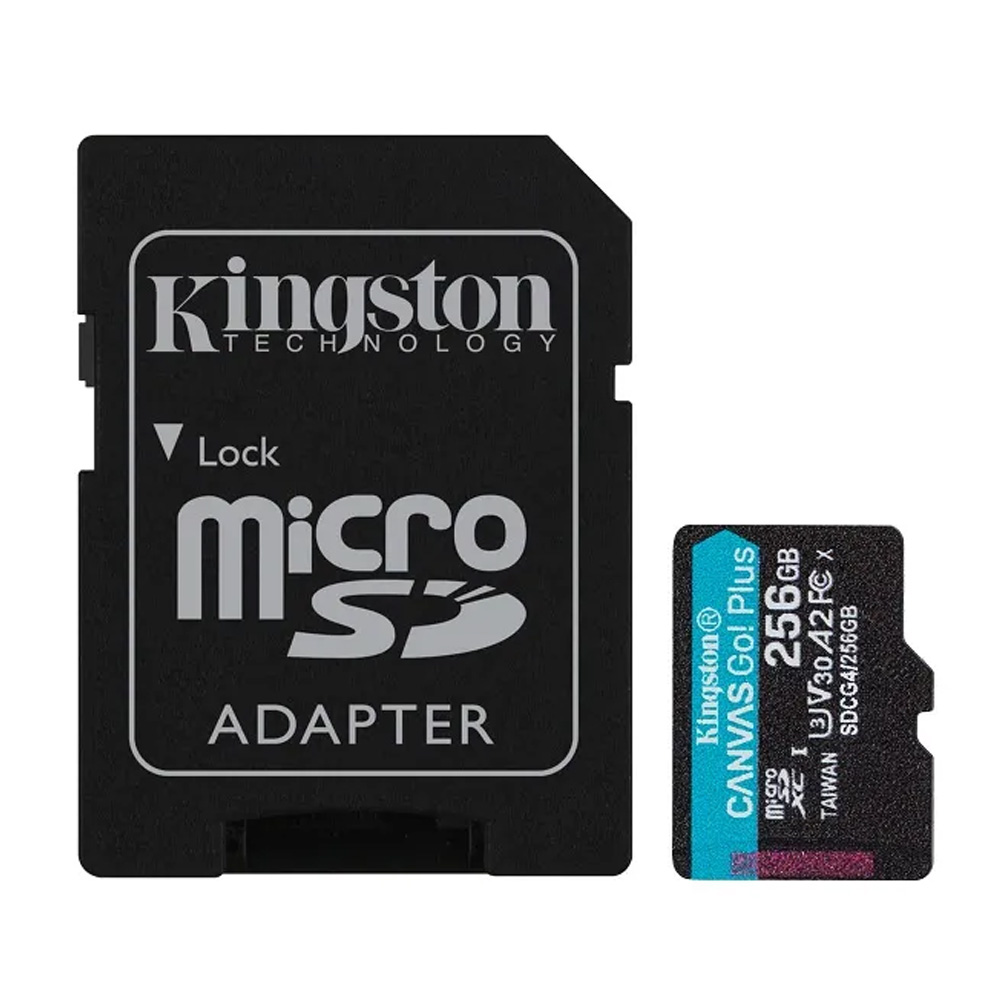 Карта памяти MicroSD Kingston 256GB microSDXC Canvas Go! Plus Gen4 SDCG4/256GB (Class 10 UHS-I U3 (V30) with SD adapter R/W:200/160MB/s) photo 1 Карта памяти MicroSD Kingston 256GB microSDXC Canvas Go! Plus Gen4 SDCG4/256GB (Class 10 UHS-I U3 (V30) with SD adapter R/W:200/160MB/s) photo 1