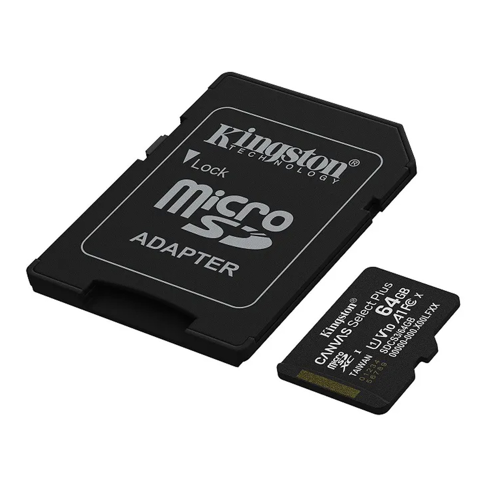Карта памяти MicroSD Kingston 64GB microSDXC Select Canvas Plus Gen3 (Class 10 A1 UHS-I with SD adapter Up to:100MB/s) photo 2