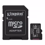 Карта памяти MicroSD Kingston 64GB microSDXC Select Canvas Plus Gen3 (Class 10 A1 UHS-I with SD adapter Up to:100MB/s)