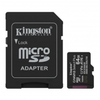 Карта памяти MicroSD Kingston 64GB microSDXC Select Canvas Plus Gen3 (Class 10 A1 UHS-I with SD adapter Up to:100MB/s) thumbnav 1