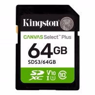 Карта памяти SDXC Kingston Canvas Select Plus Gen3 64GB