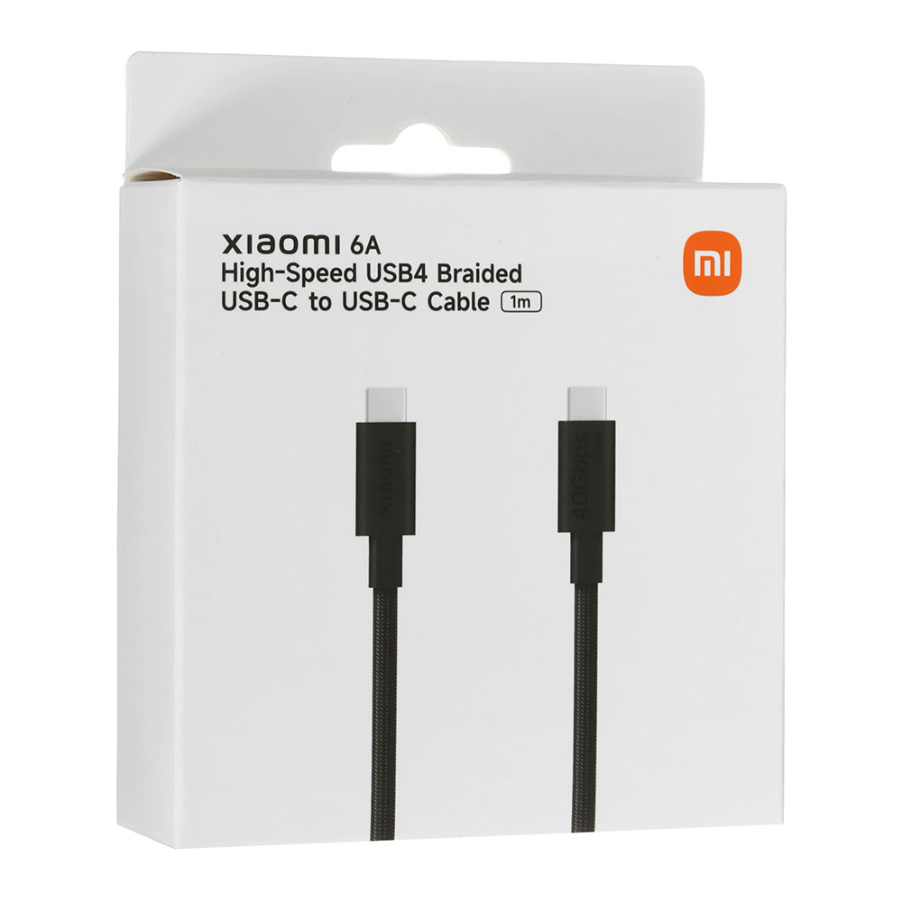 Cablu USB Type-C - USB Type-C Xiaomi 6A High-speed USB 4 Braided 1m White (BHR087BGL) photo 7