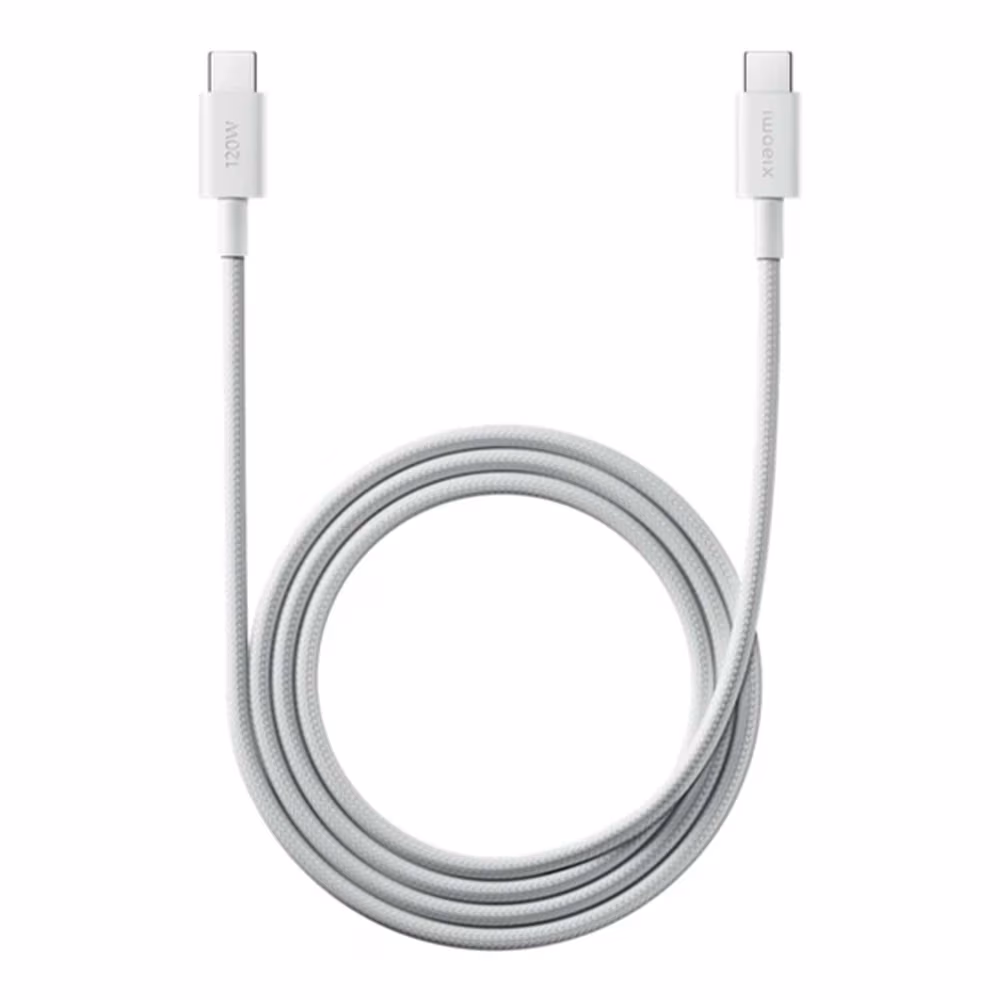 Кабель USB Type-C - USB Type-C Xiaomi 6A Braided 1m White (BHR087KGL) 