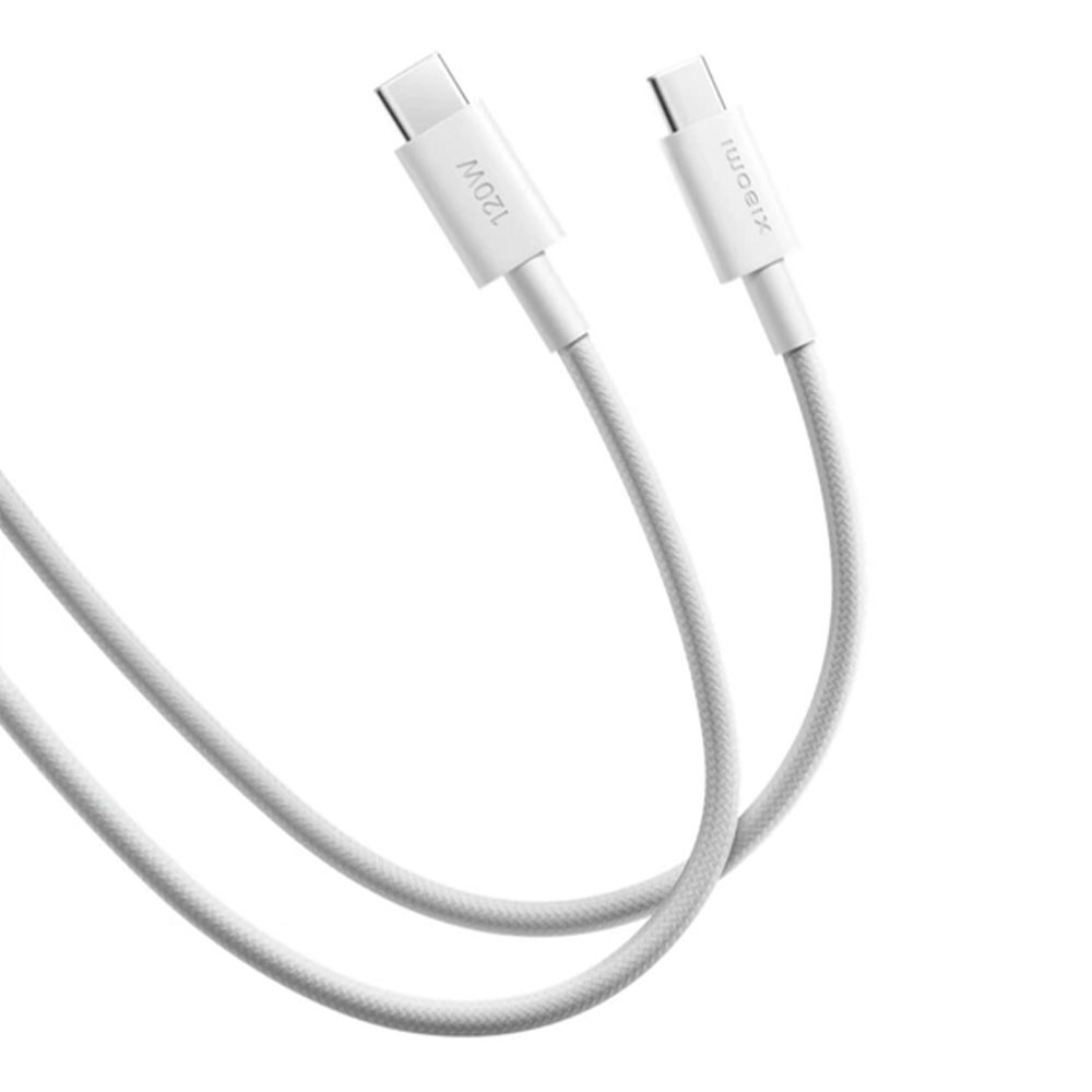 Cablu USB Type-C - USB Type-C Xiaomi 6A Braided 1m White (BHR087KGL) photo 5