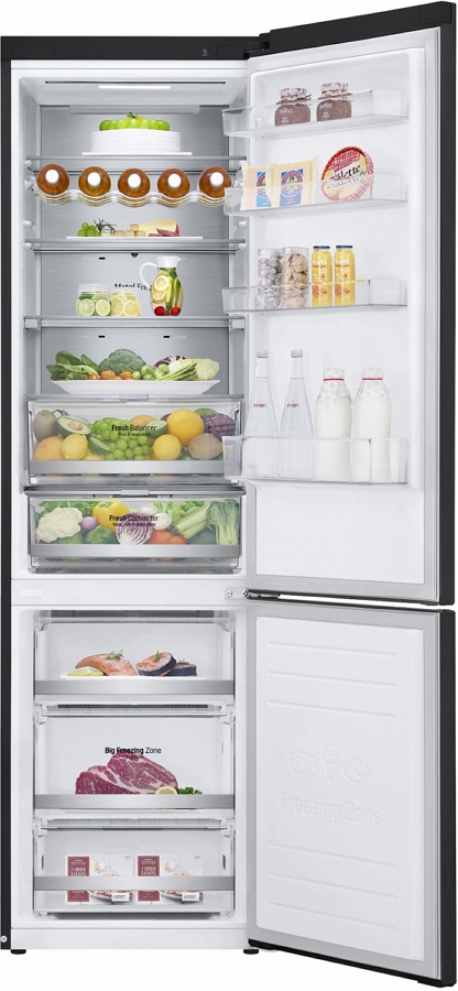 Холодильник двухдверный LG GBB72MCUGN / 384 л / 203 см / D / Черный photo 3
