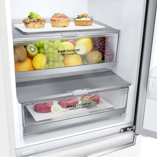 Холодильник двухдверный LG GBB72SWVGN / 384 л / 203 см / D / Белый photo 3