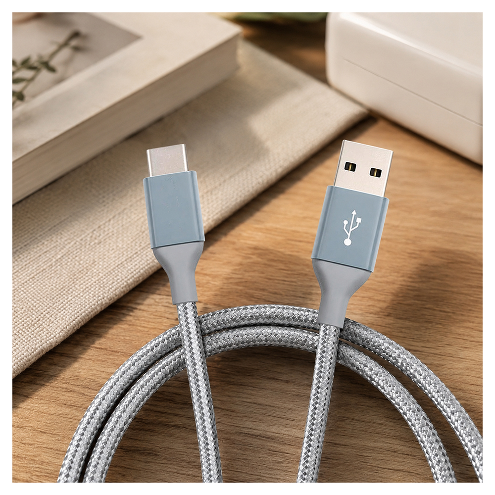 Cablu USB-A - USB Type-C Helmet HMTCUT20WNYSEGR 1.5 /1.5m /Sur photo 6