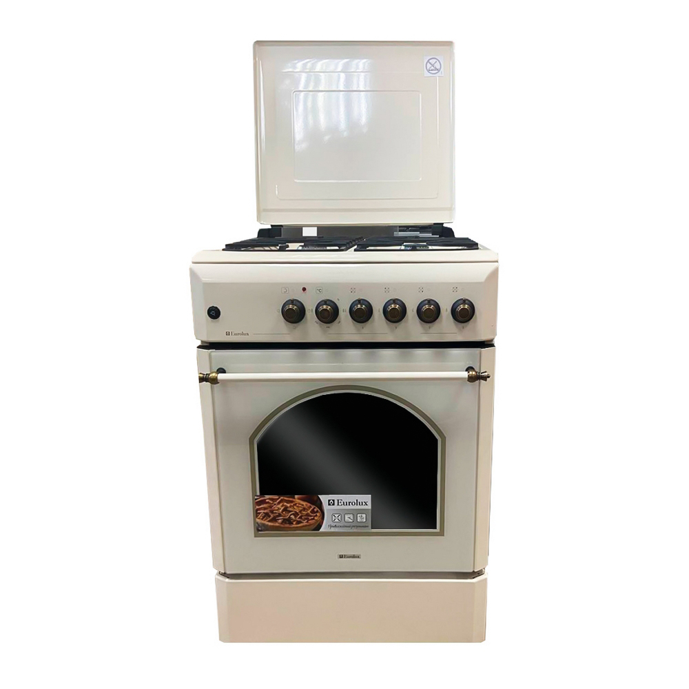 Газовая плита Eurolux KLE6640ICBGR / 4 конфорок / 60 см / Бежевый photo 1