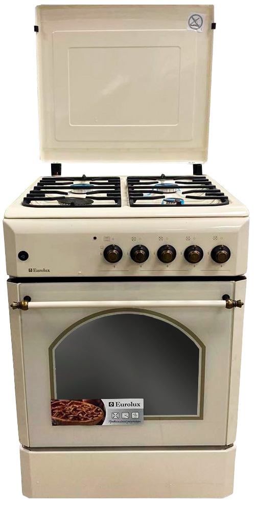 Газовая плита Eurolux KLG6640ICBGR / 4 конфорок / 60 см / Бежевый photo 1