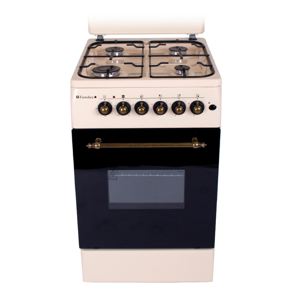 Газовая плита Eurolux ТЕ-5640 IBGR / 4 конфорок / 50 см / Бежевый photo 1