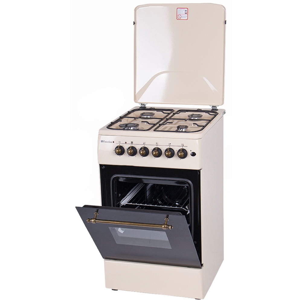 Газовая плита Eurolux ТЕ-5640 IBGR / 4 конфорок / 50 см / Бежевый photo 3