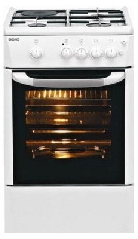 Комбинированная плита Beko CSG53011GW / 4 конфорок / Эмалированная photo 1 Комбинированная плита Beko CSG53011GW / 4 конфорок / Эмалированная photo 1