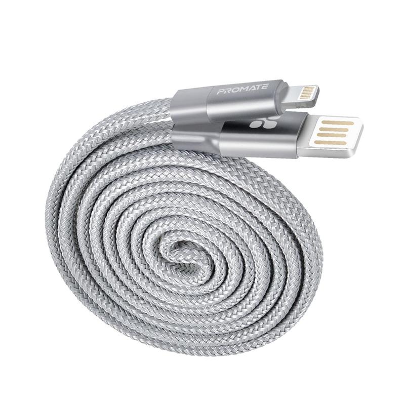 Кабель USB-A - Lightning Promate Coiline-i Silver 1.2 /1.2м /Серый photo 1 Кабель USB-A - Lightning Promate Coiline-i Silver 1.2 /1.2м /Серый photo 1