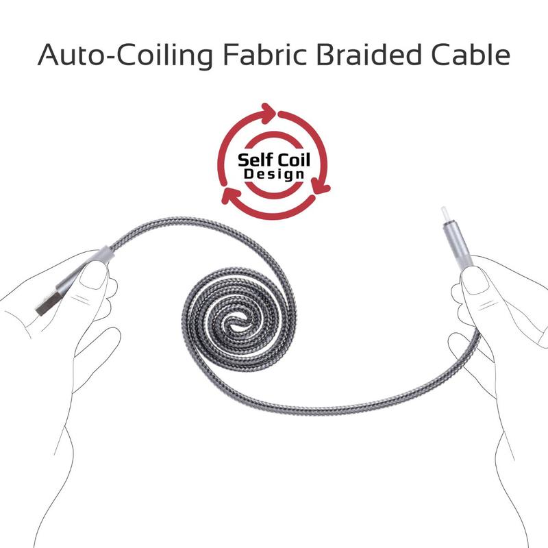 Кабель USB-A - Lightning Promate Coiline-i  Silver 1.2 /1.2м /Серый photo 6