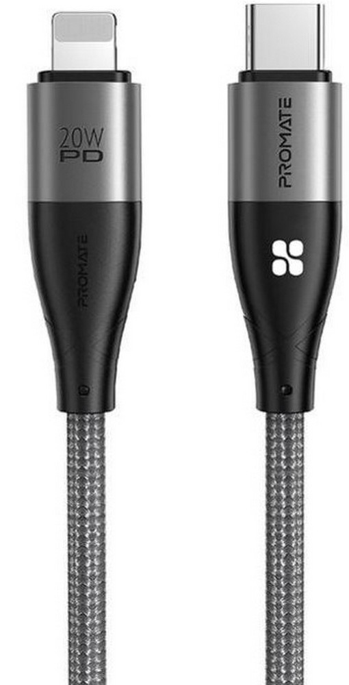 Cablu USB Type-C - Lightning Promate AISICORDPD20GY 1.2 /1.2m /Sur photo 1 Cablu USB Type-C - Lightning Promate AISICORDPD20GY 1.2 /1.2m /Sur photo 1