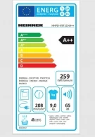 Сушильная машина с тепловым насосом Heinner HHPDV9T1CHA, С тепловым насосом, 9 кг, A++, Белый