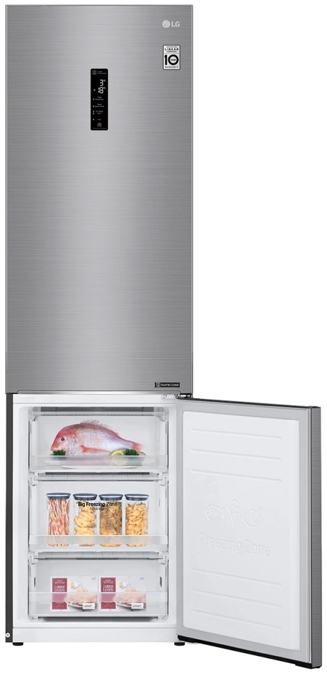 Frigider cu congelator jos LG GA-B509SMHZ, 384 l, 203 cm, A+, Gri