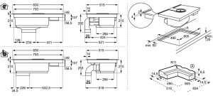 Встраиваемая индукционная панель с вытяжкой AEG IDK84451IB thumbnav 3