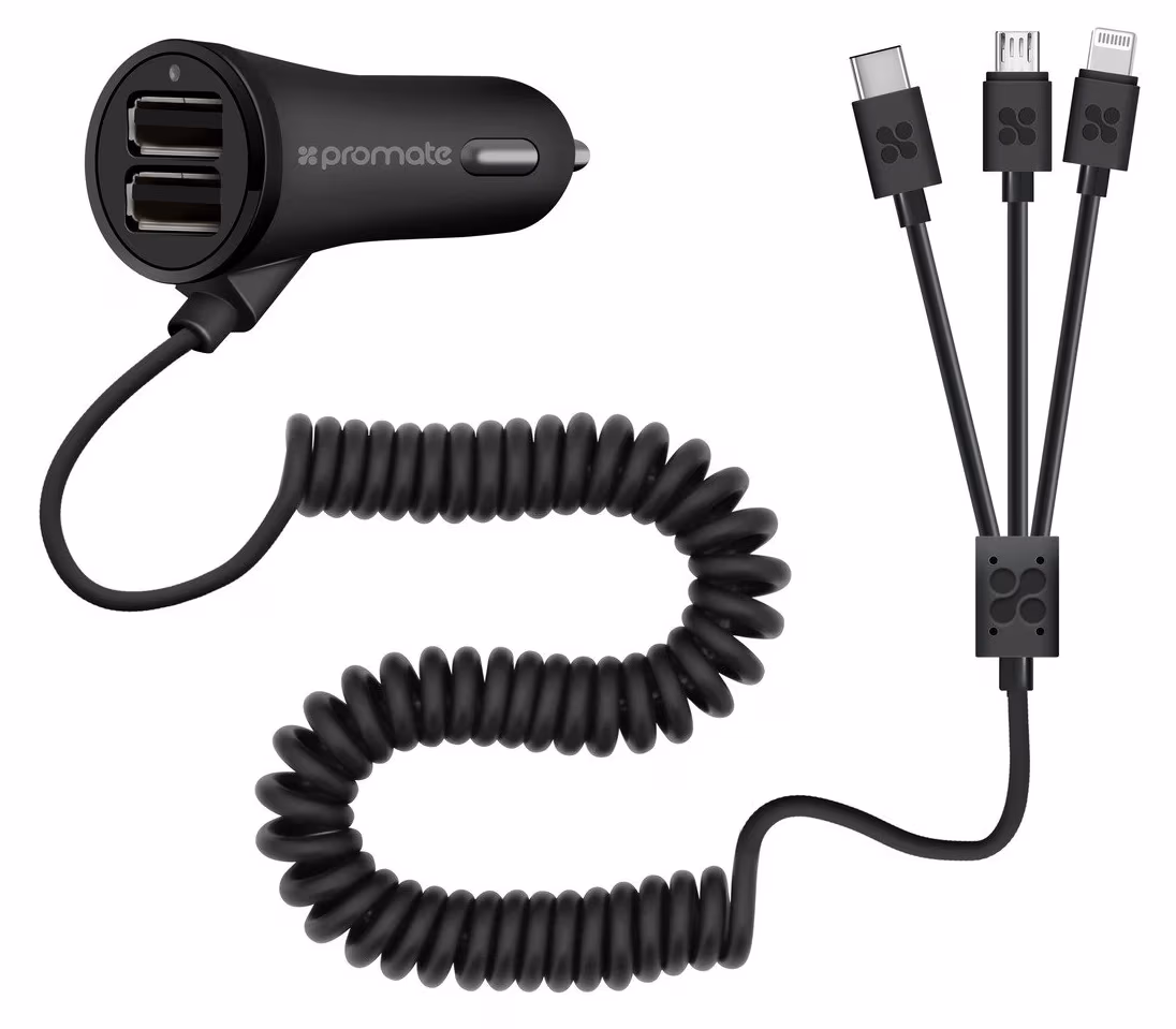Зарядное устройство авто. для телефона Promate Charger Trio