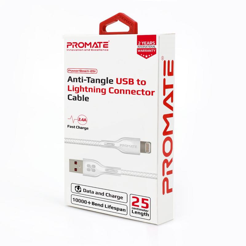 Кабель USB-A - Lightning Promate PowerBeam-25i White 0.25 /0.25м /Белый photo 7