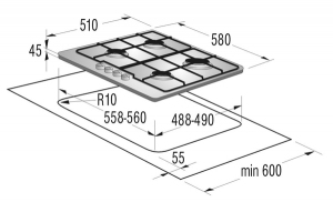 Встраиваемая  газовая панель Gorenje G6N41IW thumbnav 2