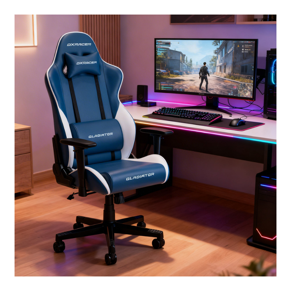 Fotoliu gaming DXRacer Gladiator L-N23-LTC-BW-X1 Blue/White photo 7