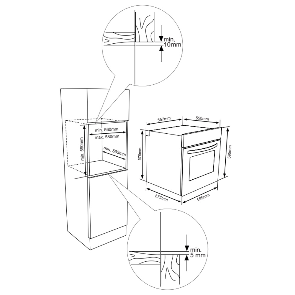 Cuptor electric incorporabil Heinner HBO-V659GCDRC-IX / 69 l. / A / Inox photo 2