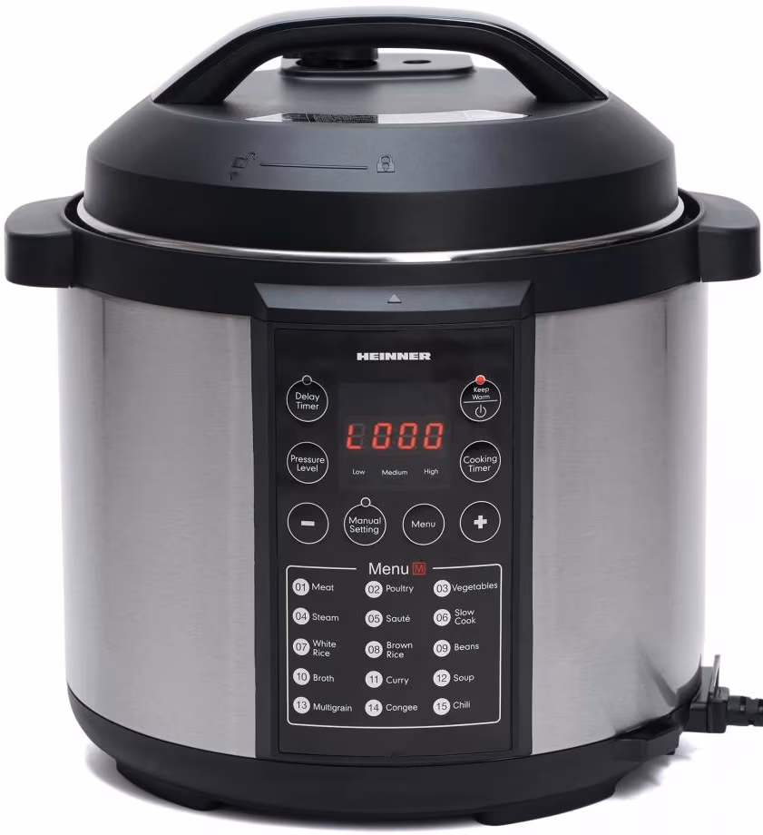 Multifierbator Heinner HPCK6IX, 3.8 l, 1000 W, 15 programe, Argintiu