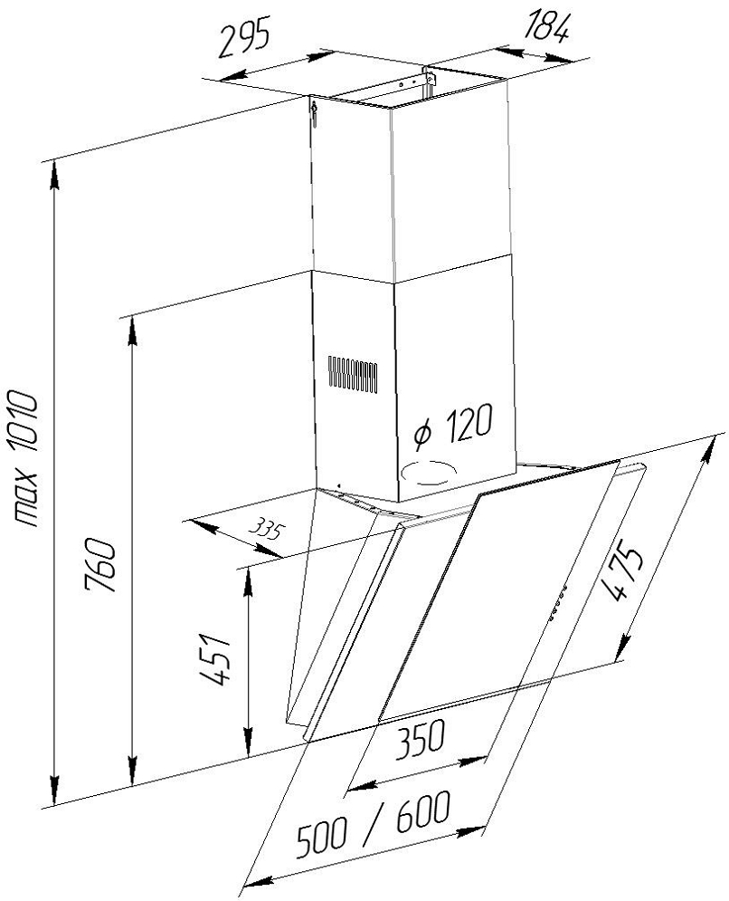 Hota Pyramida NRMV60MIX / Inclinata / Pina la 18 m.p / Inox photo 6