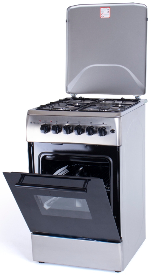Газовая плита Eurolux TE-5640 IX / 4 конфорок / 50 см / Нержавеющая сталь photo 2
